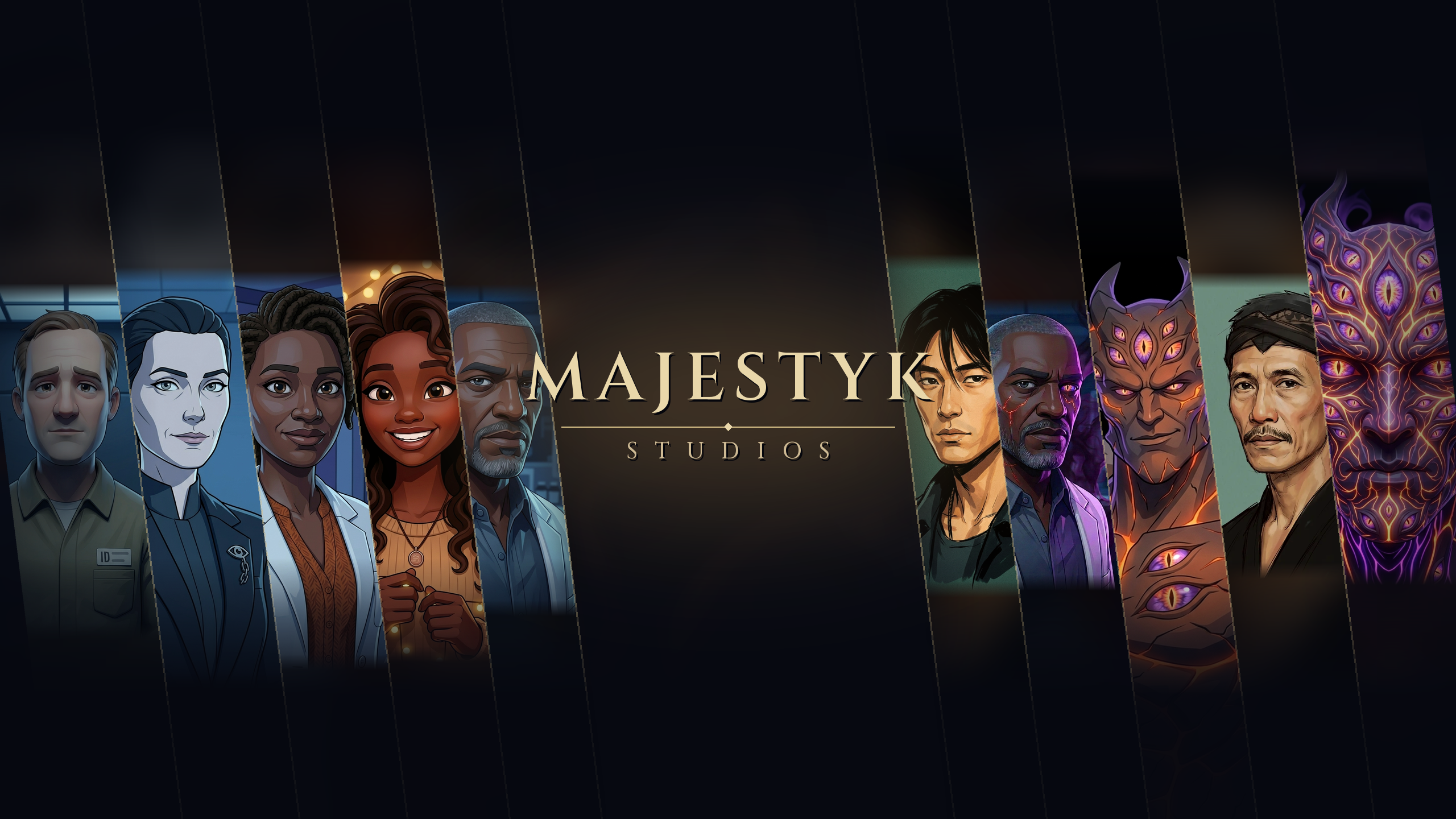 Characters from Majestyk Studios original stories